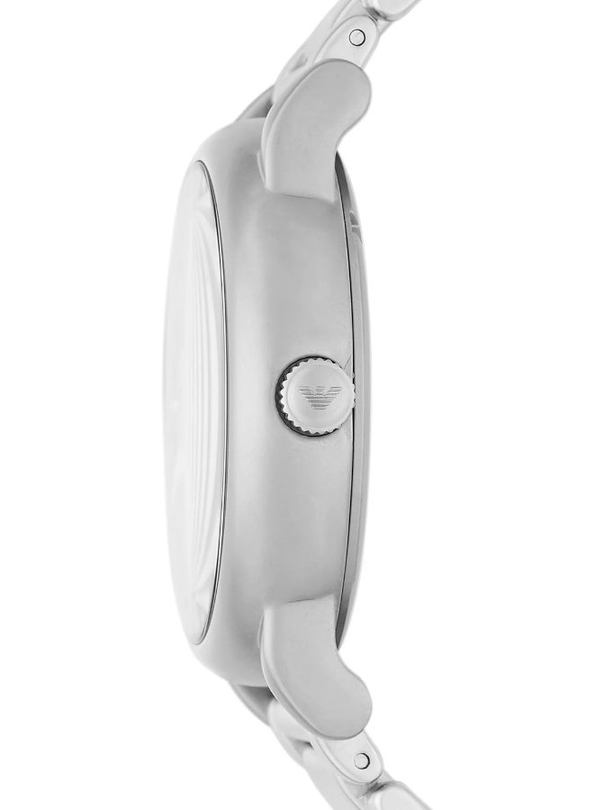 EMPORIO ARMANI Men Automatic Silver Stainless Steel Watch - Image 2